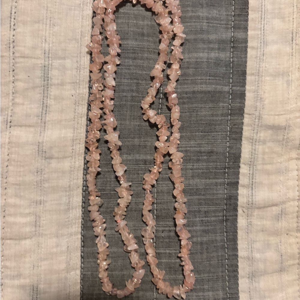 Delicate Pink Chip Bead Necklace - Women's Jewelry